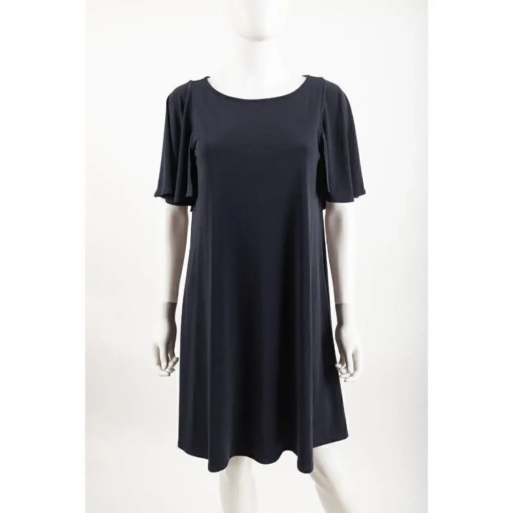 Calvin Klein Womens Swing Flowy Dress Sz 6 Navy Blue Short sleeved